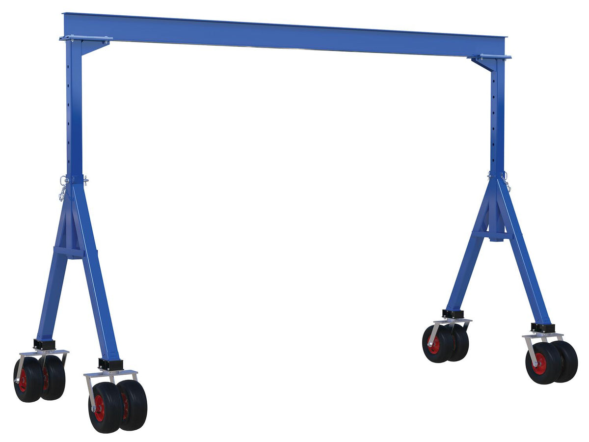 Grúas pórtico de acero ajustables de Vestil Manufacturing Corp con ruedas neumáticas: ahora disponibles en MTN Shop US.