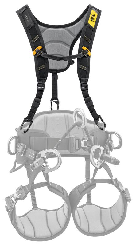 Petzl SEQUOIA Shoulder Straps installed on a SEQUOIA harness, front view - imagen 5