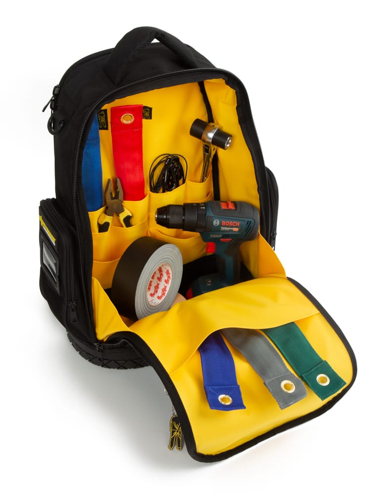 Dirty Rigger Technicians Backpack– The Dirty Rigger Gear Bag has 12 liters of space for tools, tablets, and more. This padded tool bag with shoulder strap is ideal for riggers, construction use, and more. – Now available at MTN Shop US.