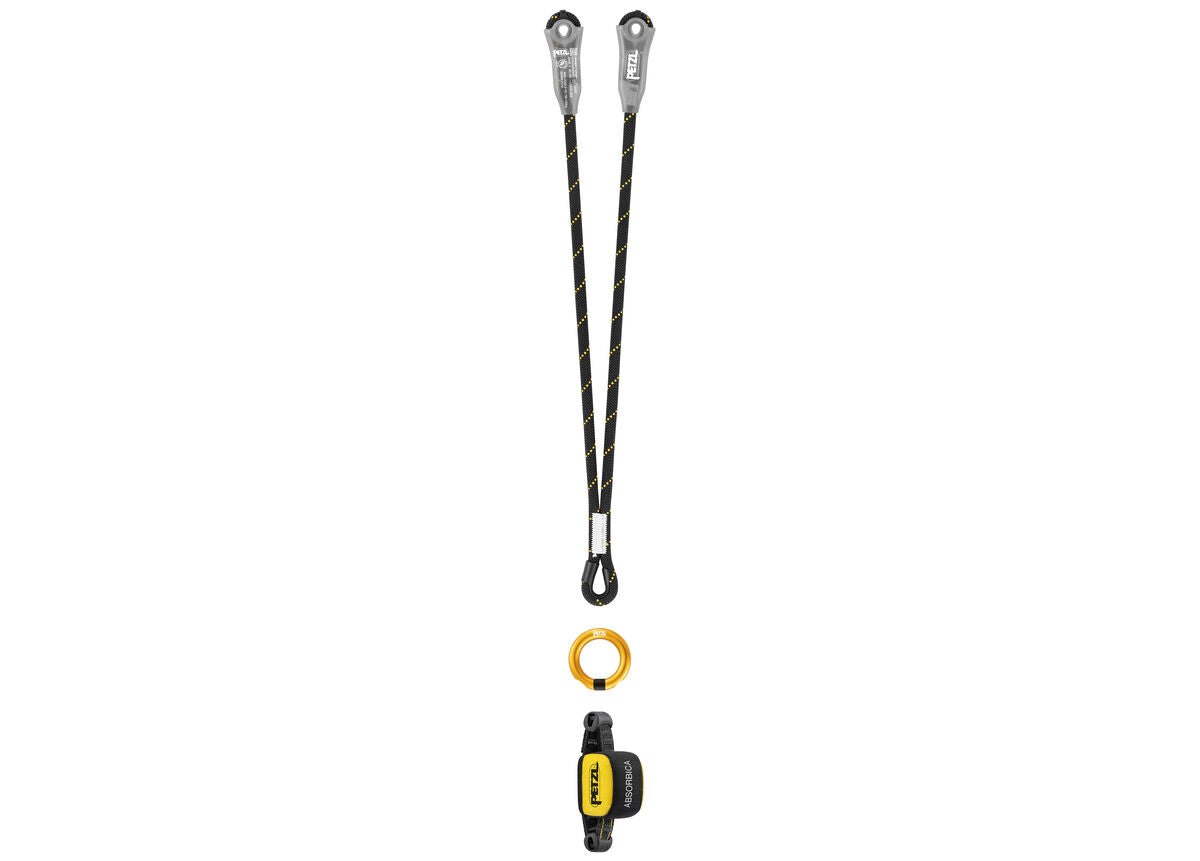 Petzl ABSORBICA Compact Energy Absorber – The Petzl ABSORBICA is a Compact Energy Absorber for use in combination with a JANE Lanyard to make a fall arrest lanyard. Two options for installation on the harness, according to the frequency of manipulation. Certification(s): CE EN 355, EAC. Shop now. – Now available at MTN Shop US.
