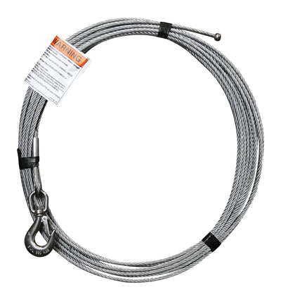 OZ Lifting 1/4" Galvanized / Stainless Steel Cable Assembly with Ball End Fitting and Swivel Hook with Latch