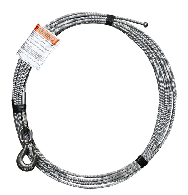 OZ Lifting 1/4" Galvanized / Stainless Steel Cable Assembly with Ball End Fitting and Swivel Hook with Latch