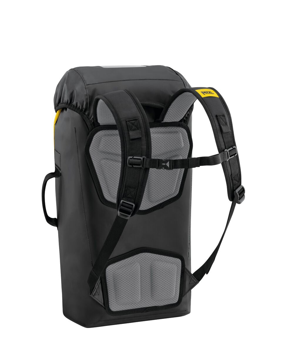 Black Petzl Transport 30L durable caving backpack