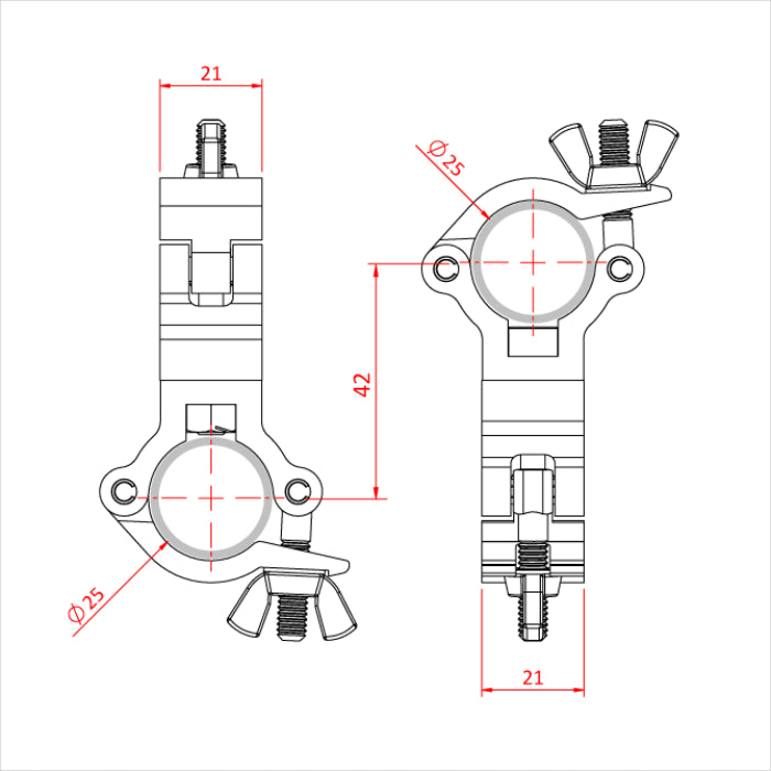 Acoplador fijo de 90° Atom de 25 mm Doughty - imagen 3