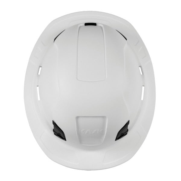 KASK Zenith X2 FR Full Brim safety helmet in white, top view showing the full brim shape - imagen 5