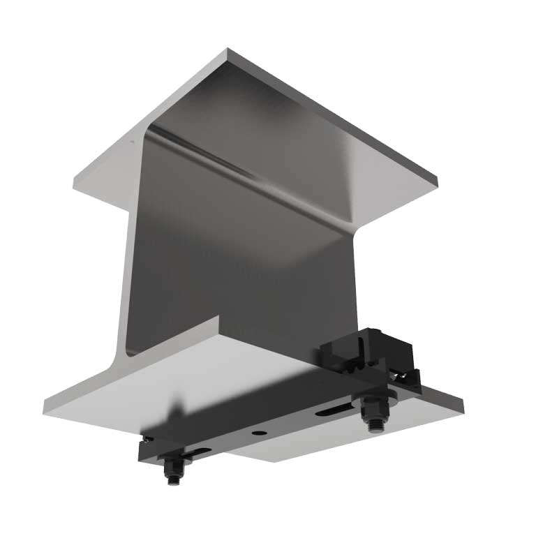 Adaptive Technologies Group BC7-12-0 open hang point beam clamp fitted to an I-beam flange - imagen 4