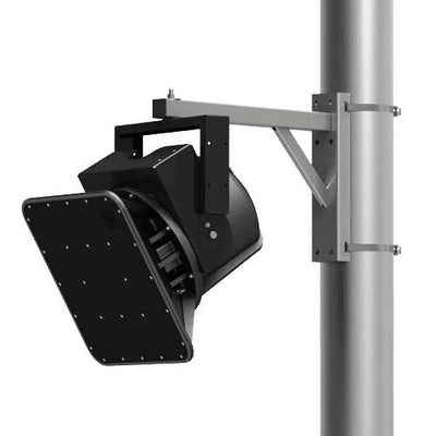 Adaptive Technologies Group PM-24-G galvanized pole mount holding an outdoor speaker on a metal pole
