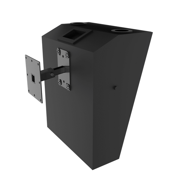 Adaptive Technologies Group WM-0-15-60 rear mount holding a black speaker on a black background