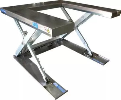 Mesa elevadora en U de acero inoxidable