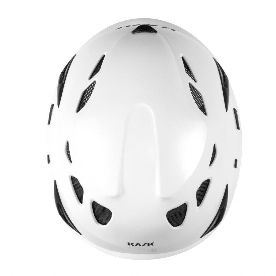 White helmet with black accents on a white background - imagen 3