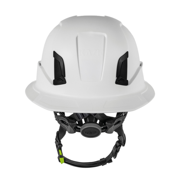 KASK Zenith X2 Full Brim safety helmet in white, rear view with dial adjustment - imagen 4