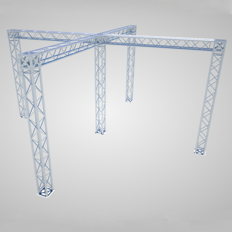 Paquete de stand de armadura para feria comercial MTN: stand de isla (estructura de 5 torres)