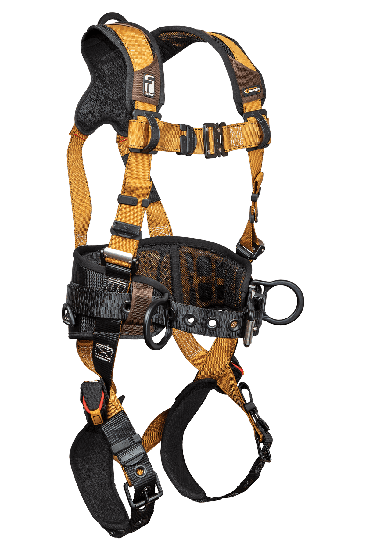 Construction Belted Full Body Harness, Tongue Buckle Leg Adjustment