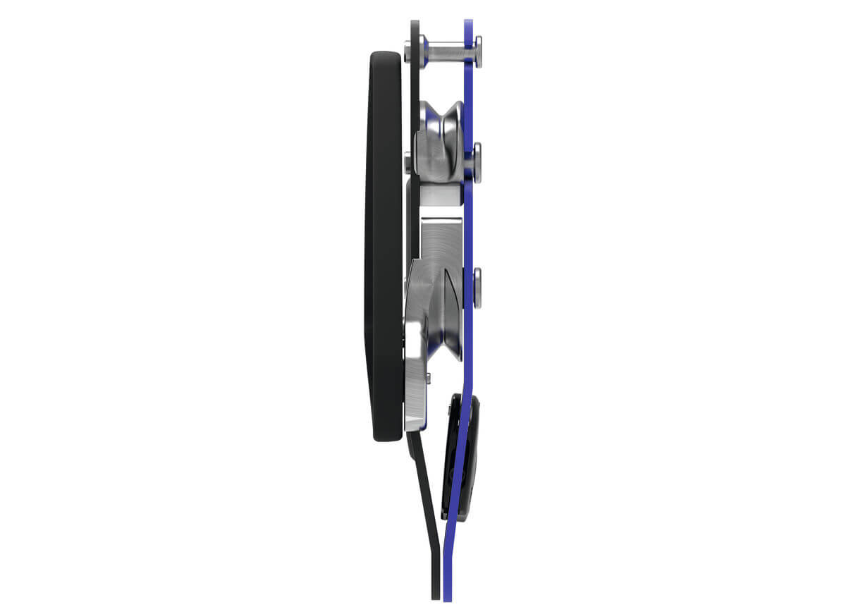 Descensor con frenada asistida Petzl STOP - Sistema de poleas de acero inoxidable