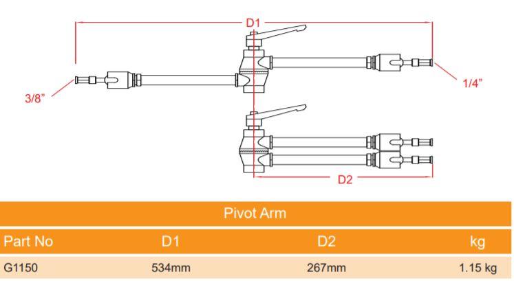 Brazo pivotante Doughty: codo giratorio 360 suministrado por MTN Shop EU