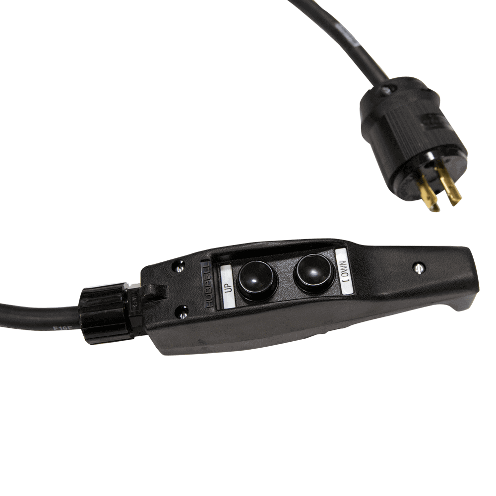 Estación de control Hubbell de Mountain Productions (Pickle) - Ensamblaje: controlador de polipasto con botón pulsador de estación de control Hubbell de calidad con conector L14-20 o XLR. Diferentes opciones de distribución de pines de la estación de control para compatibilidad con polipastos de cadena de todo tipo. – Ahora disponible en MTN Shop US.