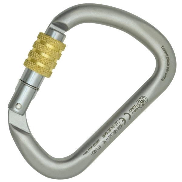 Mosquetón de tornillo Kong plata y oro