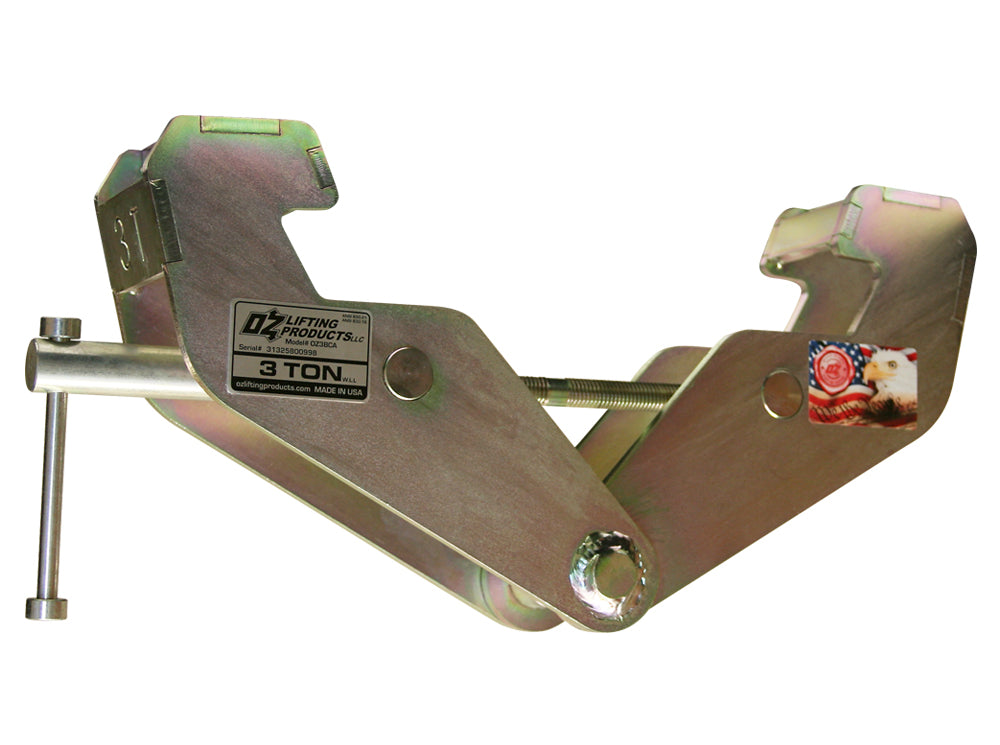 OZ Lifting USA Beam Clamps– The Oz Lifting USA beam clamp is engineered for use with manual or powered hoists to secure beams for lifting. The clamp is made with an all-steel fully-welded construction and allows for super-quick attachment to most I-beams. The clamps have all been individually tested and are available in 1 ton, 2 ton, 3 ton, 5 ton and 10 ton lifting capacities. – Now available at MTN Shop US. - imagen 3