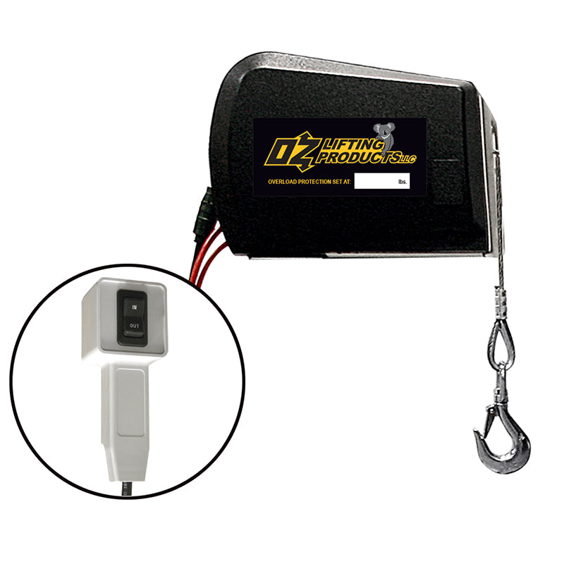 OZ Lifting Electric Winch– The Oz Lifting electric winches are lightweight and can be easily connected to OZ lifting davit cranes to allow for automatic lifting of a load. The winches are available in AC (110V) and DC (12V) and have a lifting capacity of 1200lbs. The winches allow custom overload settings and have fully-enclosed gearing to keep debris and contaminants from interfering with operations, – Now available at MTN Shop US. - imagen 2