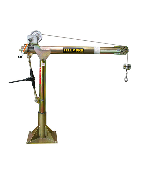 OZ Lifting Tele-Pro Davit Crane– The Tele-Pro Davit Crane from OZ Lifting features a patented telescopic booming adjustment that can extend and retract while under load. The telescoping boom can be adjusted using the winch handle or a drill drive adapter. The crane is supplied with either a manual winch, AC winch or DC winch and is available with lifting capacities of 500lbs, 1200lbs or 2500lbs. – Now available at MTN Shop US. - imagen 5