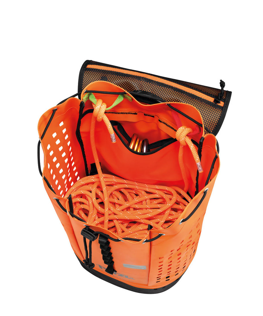 Inside of bag with rope inside