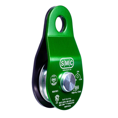 PMI SMC/RA 2” Aluminum Pulley – NFPA– The SMC/RA 2” Aluminum Pulley is SMC’s original side plate pulley. This product has a sealed ball bearing for smooth action and a MBS of 6070 lbf. – Now available at MTN Shop US.