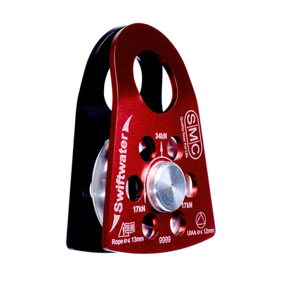 PMI SMC Swiftwater Aluminum 2” Pulley– The SMC Swiftwater Pulley has added features to meet the unique requirements of Swift Water Rescue. Integrated side plate holes minimize hydroplaning when in use – Now available at MTN Shop US.