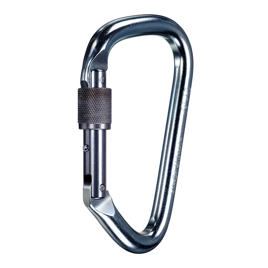 Mosquetón PMI SMC Steel Lock D extra grande – NFPA– El mosquetón SMC XL Steel Lock D tiene una forma de “D” desplazada para colocarlo fácilmente sobre un peldaño de escalera estándar de 1,25". Ideal para rescate con clip extra ancho. Cumple con NFPA: ahora disponible en MTN Shop EE. UU. - imagen 3