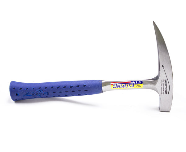 Estwing 22 oz. Solid Steel Rock Pick Hammer– The Estwing Rock Pick Hammer is made of solid steel and forged in one piece. Shock reducing grip reduces impact shock up to 70%. Single pick hammer design. Made in the USA – Now available at MTN Shop US.
