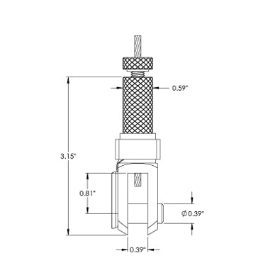 Griplock - Agarre negro para cable de 3/32" y 1/8" con pasador de bloqueo - imagen 2