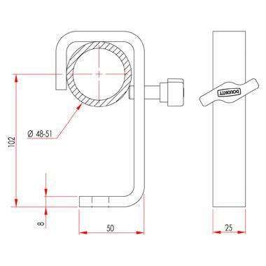 Doughty Hook Clamp (Medium-Duty) Dimensions - MTN Shop