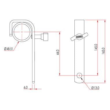 Doughty Straight Hook Clamp(Steel)- Fits 1.9-2'' Tube- MTN Shop - imagen 2
