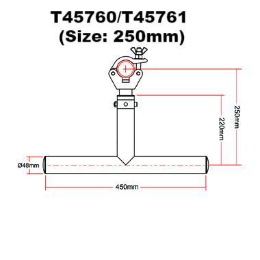 Camiseta con brazo abatible modular Doughty de ⌀2'' (aluminio) ofrecida por MTN Shop