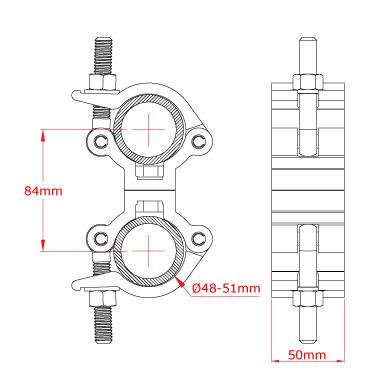 Doughty Light Parallel Coupler Spec - Fits ⌀1.9''-2'' Tube- MTN Shop - imagen 3