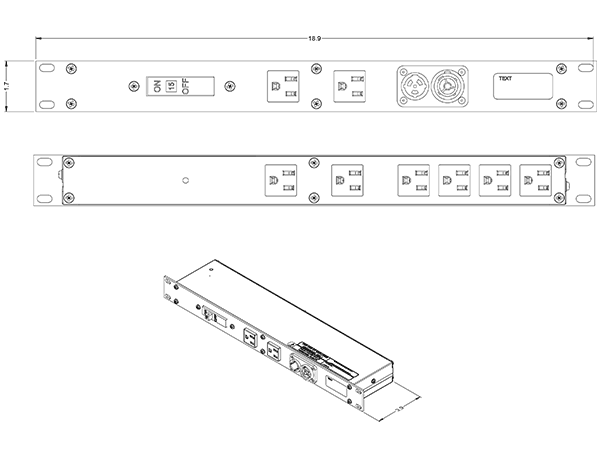 Motion Labs Rac Pac rack mount power distribution unit with breakered outlets for equipment racks - imagen 5