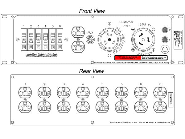 Motion Labs Rac Pac rack mount power distribution unit with breakered outlets for equipment racks - imagen 12