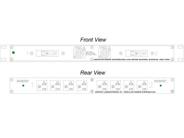 Motion Labs Rac Pac rack mount power distribution unit with breakered outlets for equipment racks - imagen 13
