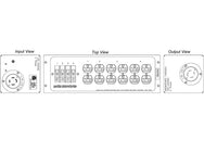 Motion Labs breakered stringer box drawing with L14-30 input and thru, 4 breakers and 6 Edison duplex outlets - imagen 3