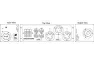 Motion Labs breakered stringer box drawing with L21-30 input and thru, 3 breakers, 2 Edison duplex outlets and 3 L6-30 outlets - imagen 4