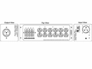Motion Labs breakered stringer box drawing with 125/250V single phase twistlock input and thru, 4 breakers and 6 Edison duplex outlets - imagen 5
