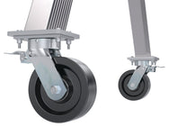 Grúas pórtico de aluminio de altura ajustable de Vestil Manufacturing Corp con ruedas de bloqueo total: ahora disponibles en MTN Shop US.