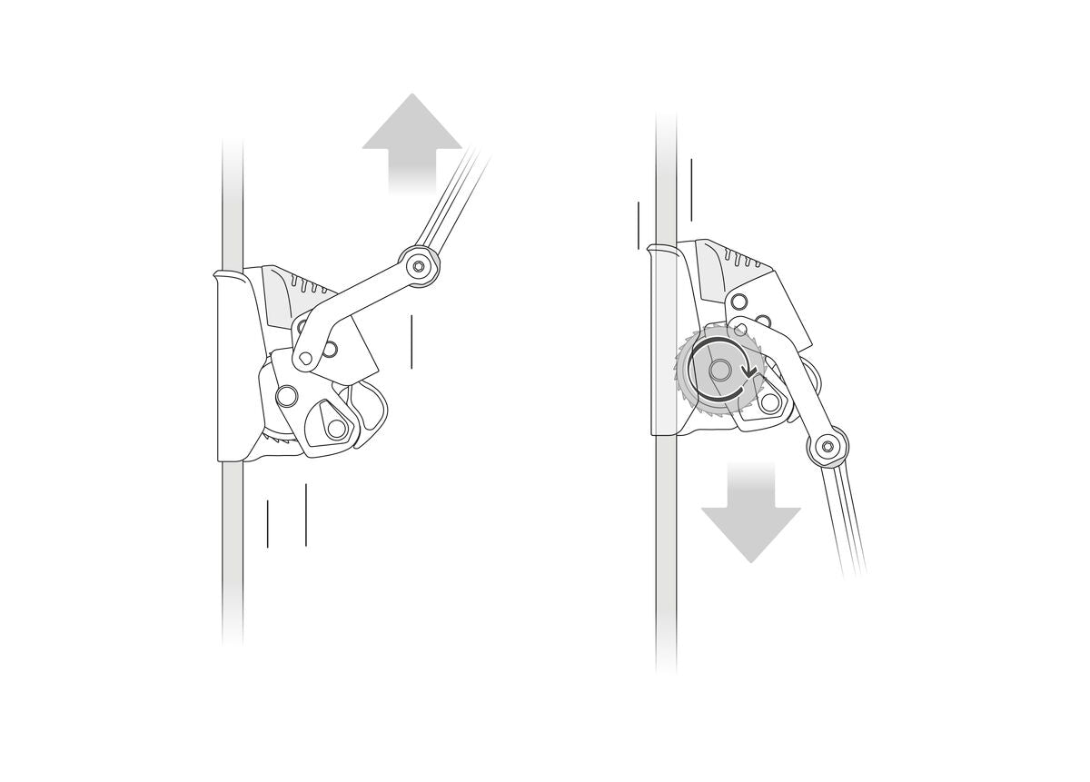 Petzl ASAP LOCK trails freely along the rope without manual operation. - imagen 5