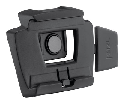 Placa Petzl Slot Adapt para el montaje de linternas en cascos Petzl VERTEX o STRATO, permite la inclinación de la linterna.