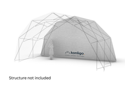 Fondo exterior blanco Konligo Fastival adjunto a la estructura del evento Ilustración 3D, estructura no incluida, ahora disponible en MTN SHOP US.