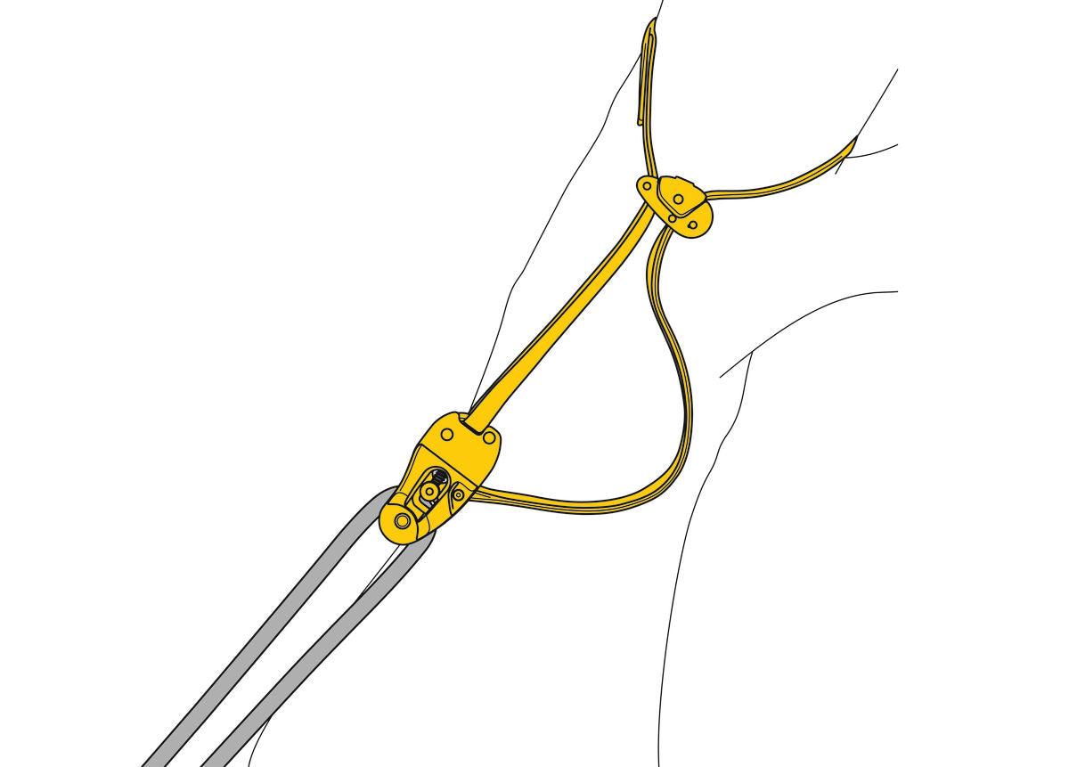 Protector de fricción ajustable Petzl Eject amarillo y negro (Modelo: G001AA00)