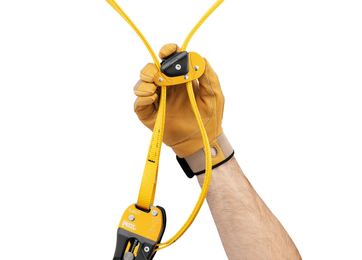 Protector de fricción ajustable Petzl Eject amarillo y negro (Modelo: G001AA00)