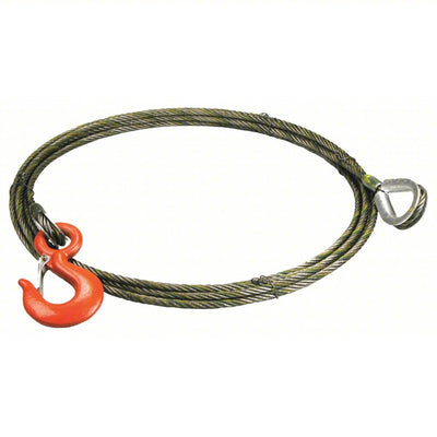 Lift All 1/2 Inch Winch Line W/Swivel Hook & Latch One End & Permaloc
