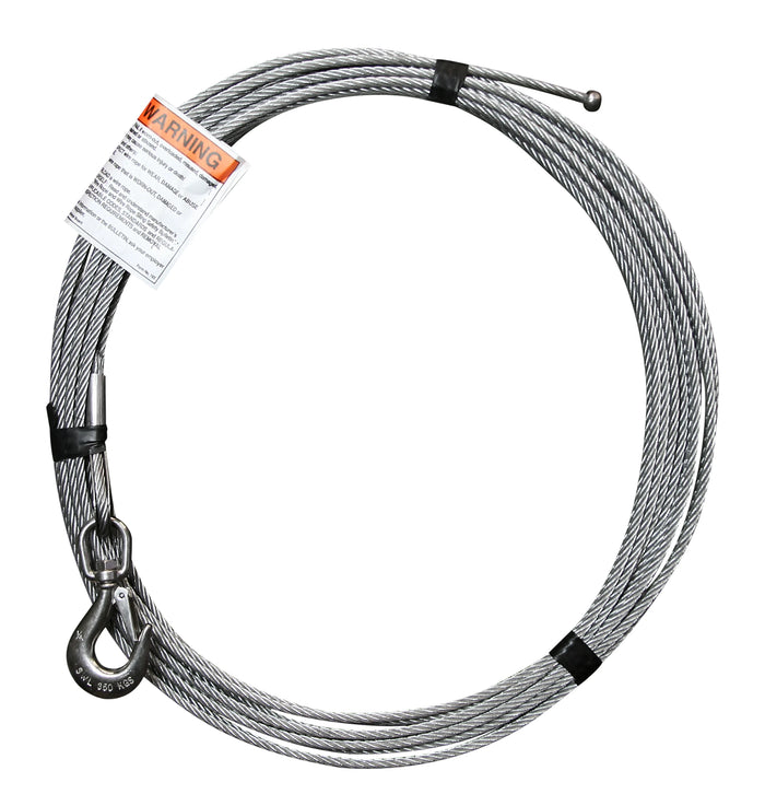 OZ Lifting 1/4" Galvanized / Stainless Steel Cable Assembly with Ball End Fitting and Swivel Hook with Latch