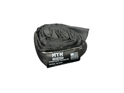 MTN Round Slings– MTN Slings are designed to match theatrical settings and safely perform during all of your lifting applications. For sale in 2', 3', 4', 6', 8' 9', 12' lengths. Best round slings for rigging, lightweight, OSHA certified, black theatrical color. – Now available at MTN Shop US.