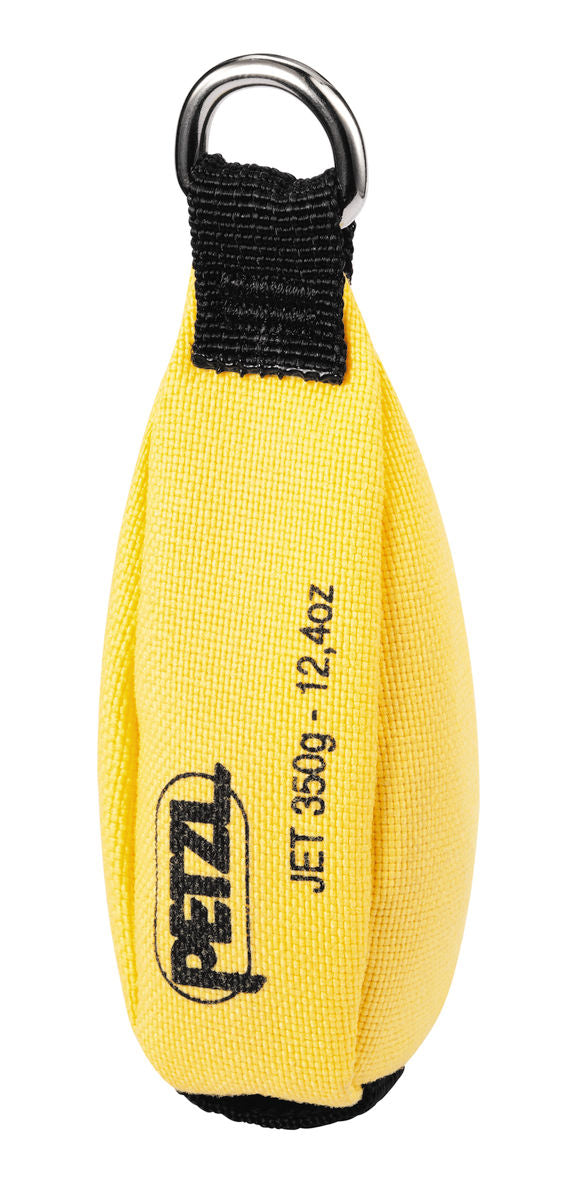 Bolsa de tiro Petzl Jet en color amarillo con una construcción duradera de doble capa. Diseño aerodinámico para facilitar el paso a través de las ramas de los árboles. 